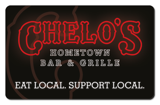 chelos logo on a red gradient background with four bakers and waiters